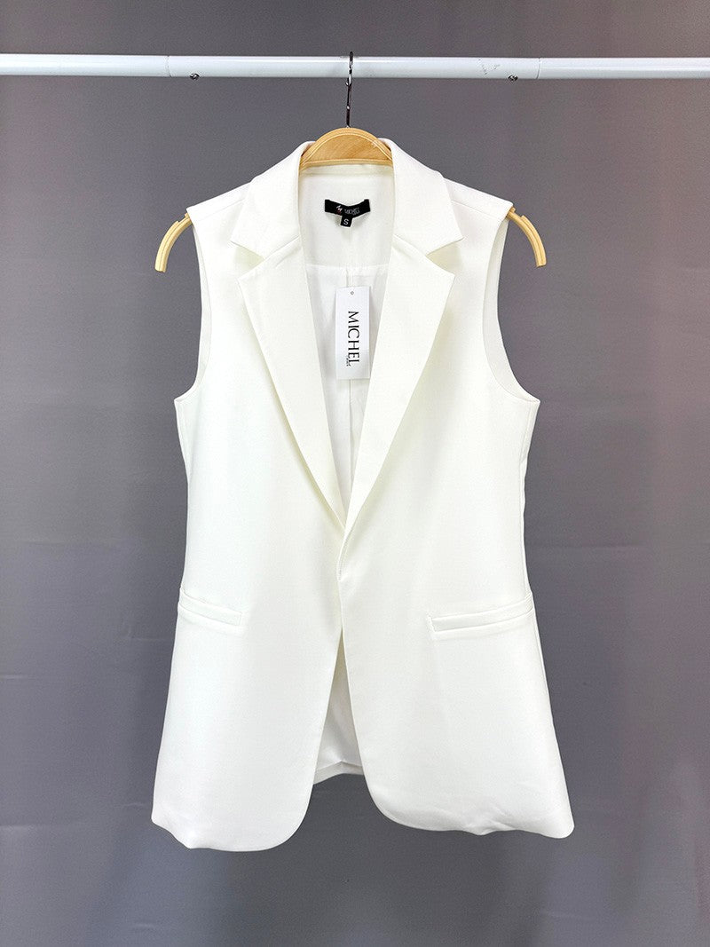 MICHEL SOLID SLEEVELESS VEST 7961