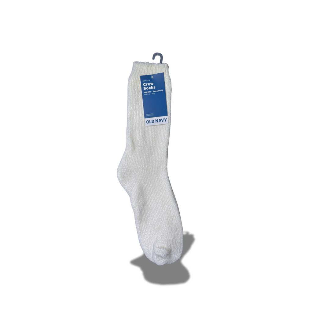 OLD NAVY WOMEN'S CREW SOCKS WHITE ONE SIZE
