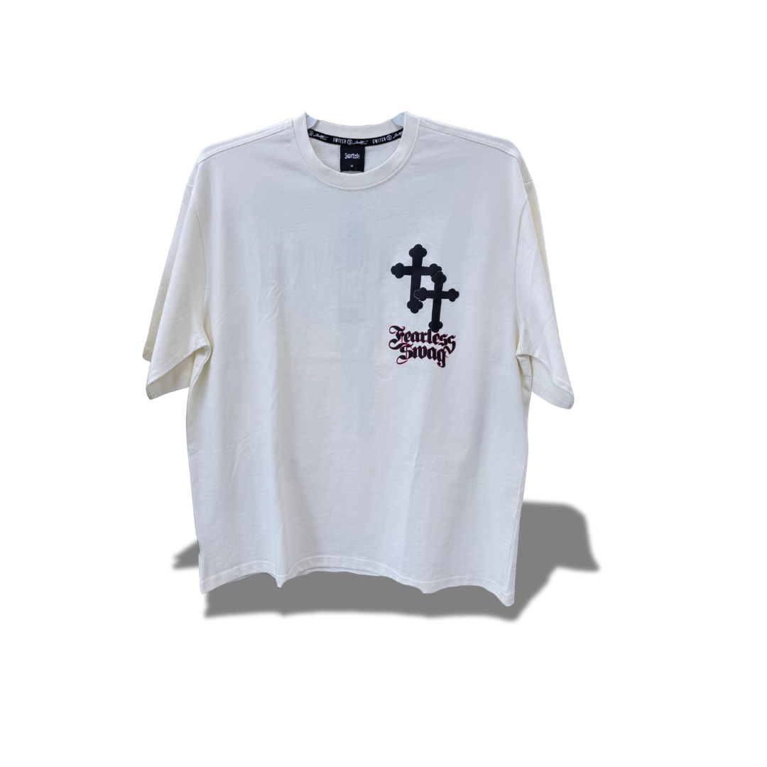 SWITCH GRAPHIC FASHION FEARLESS SWAG T-SHIRT CREAM