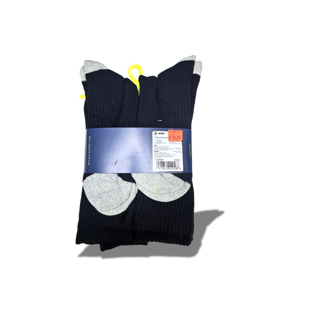POLO RALPH LAUREN 6 PAIRS MEN'S CLASSIC COTTON SPORT LONG SOCKS
