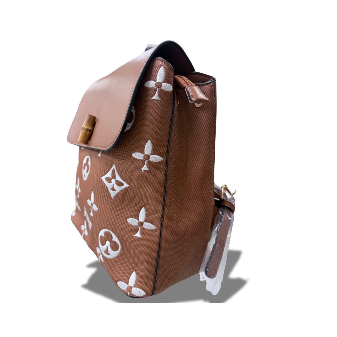 CLASSIC FASHION 3C-9136W-1 BROWN 2 IN 1 BACKPACK BAG