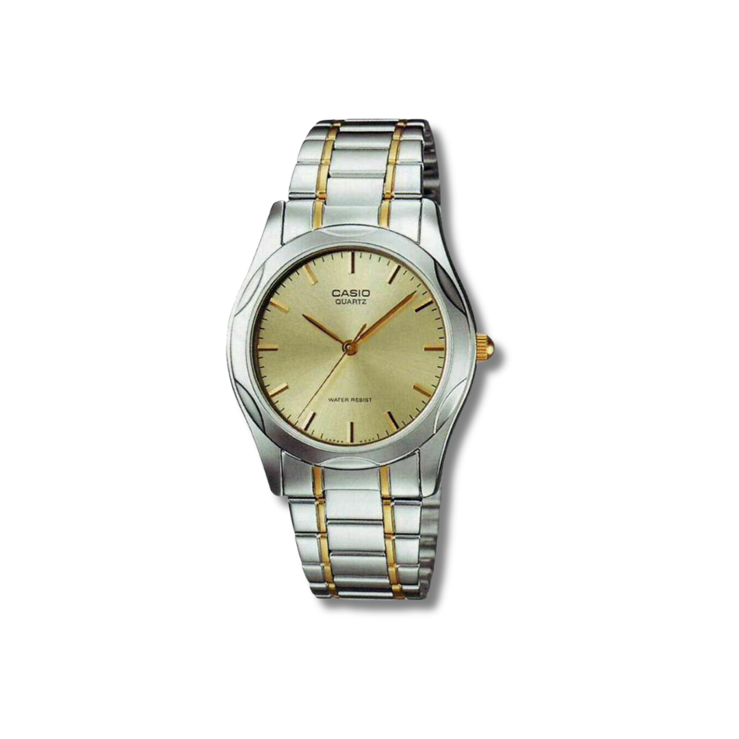 CASIO GOLD+SILVER 2 TONE, GOLD DIAL MTP-1275SG-9ADF