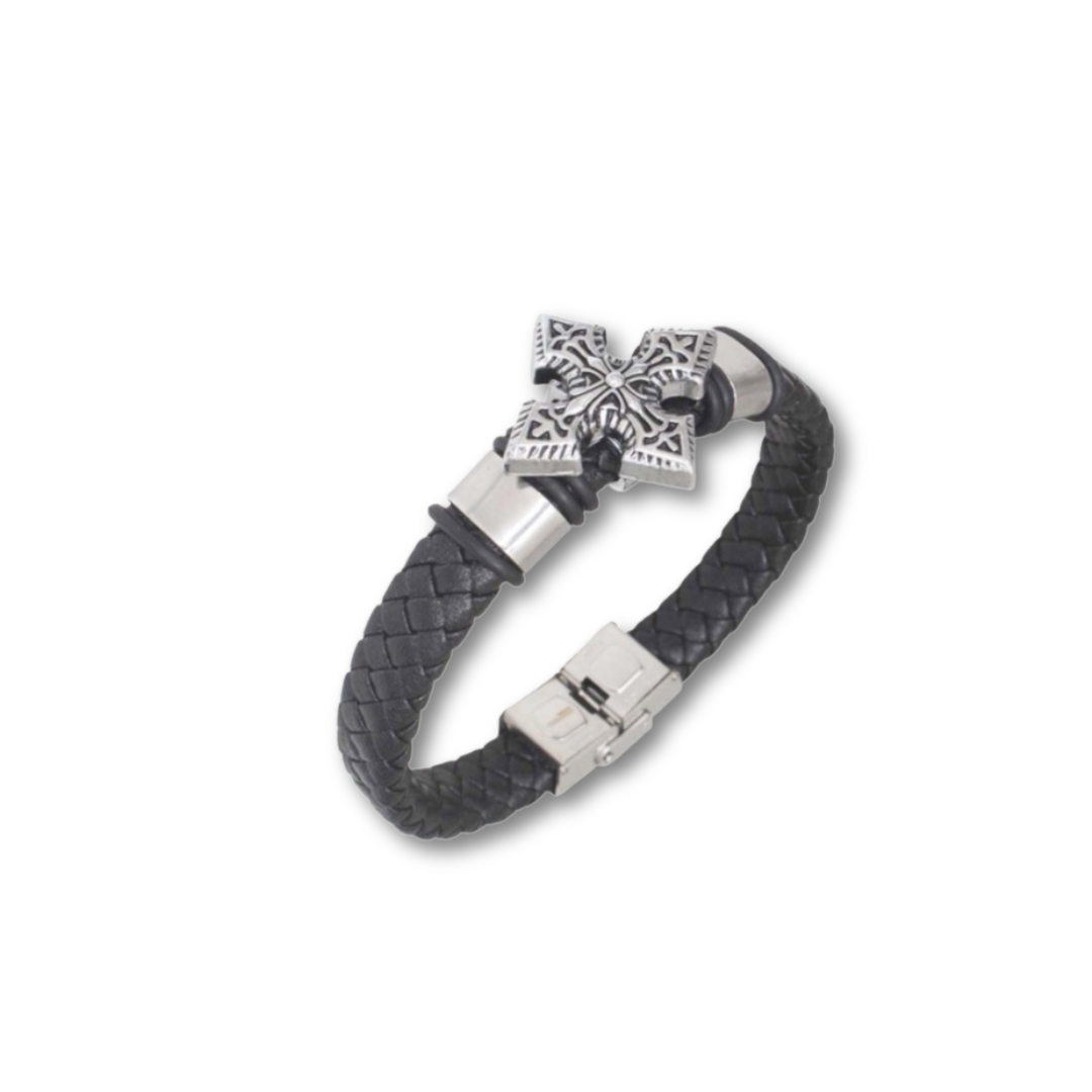 CROSS LEATHER SILVER BRACELET CR2277