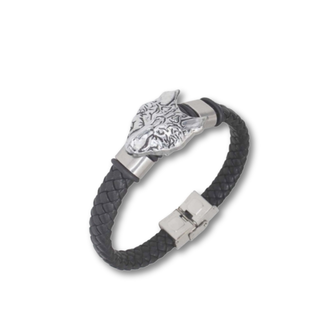 FOX LEATHER SILVER BRACELET FX2272