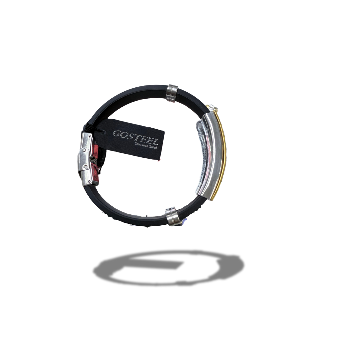 GOSTEEL BRACELET ANCHOR BLACK/GOLD