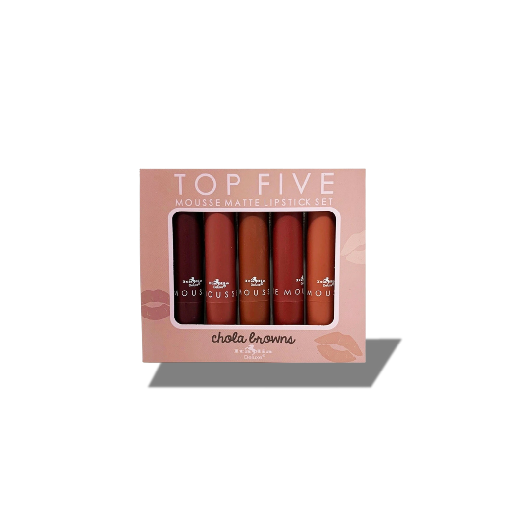 ITALIA DELUXE TOP FIVE MOUSSE MATTE LIPSTICK CHOLA BROWNS