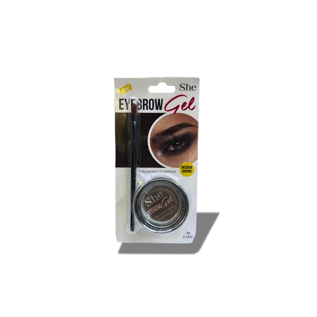SHE EYEBROW GEL MEDIUM BROWN 0.14OZ