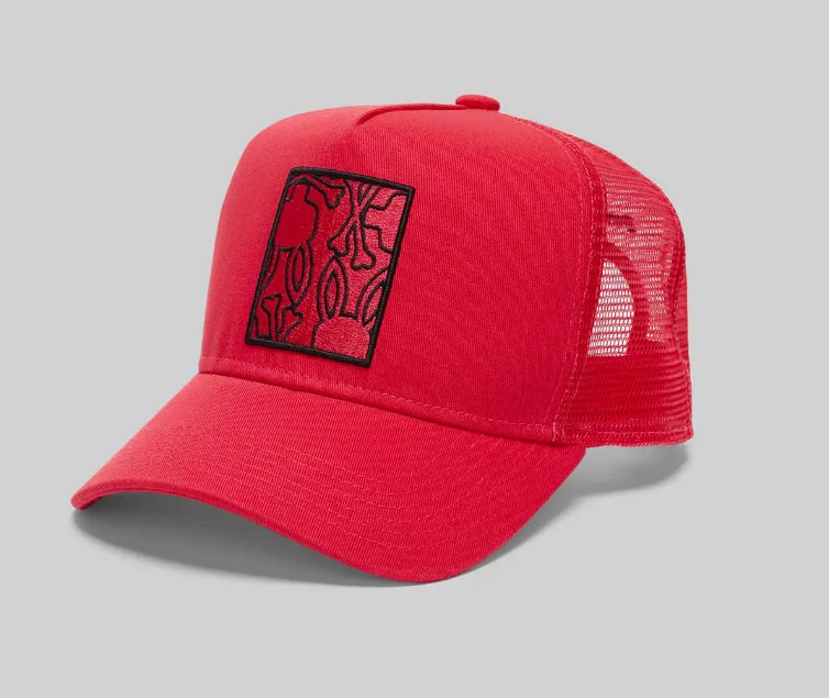 PSYCHO BUNNY GLENN TRUCKER CAP M01500004 RED