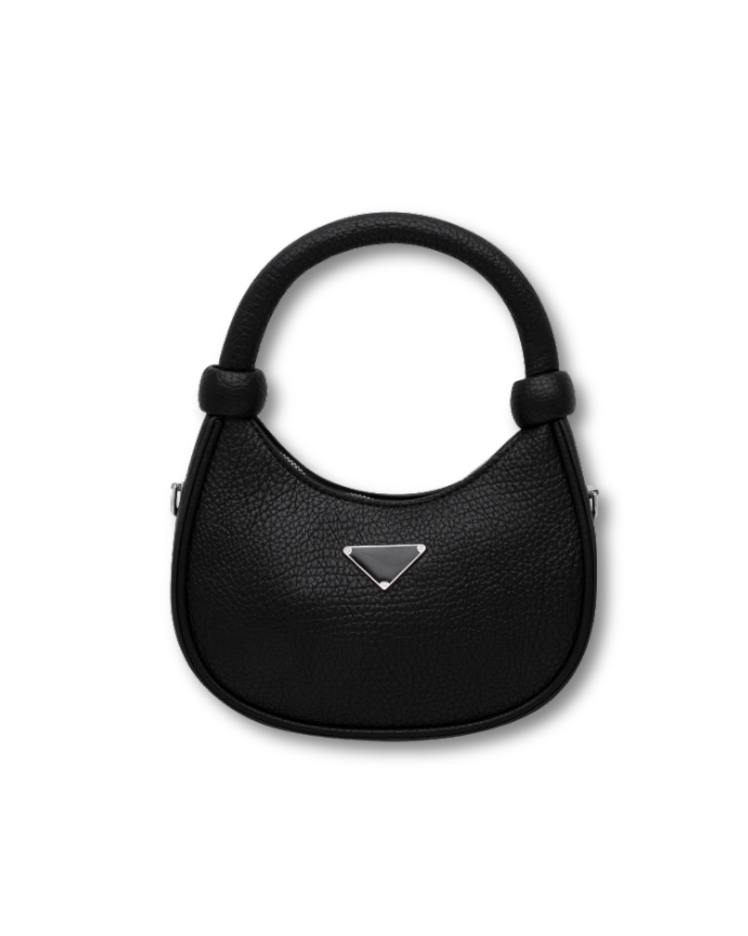 TEXTURED CURVE SHOULDER BAG BLACK