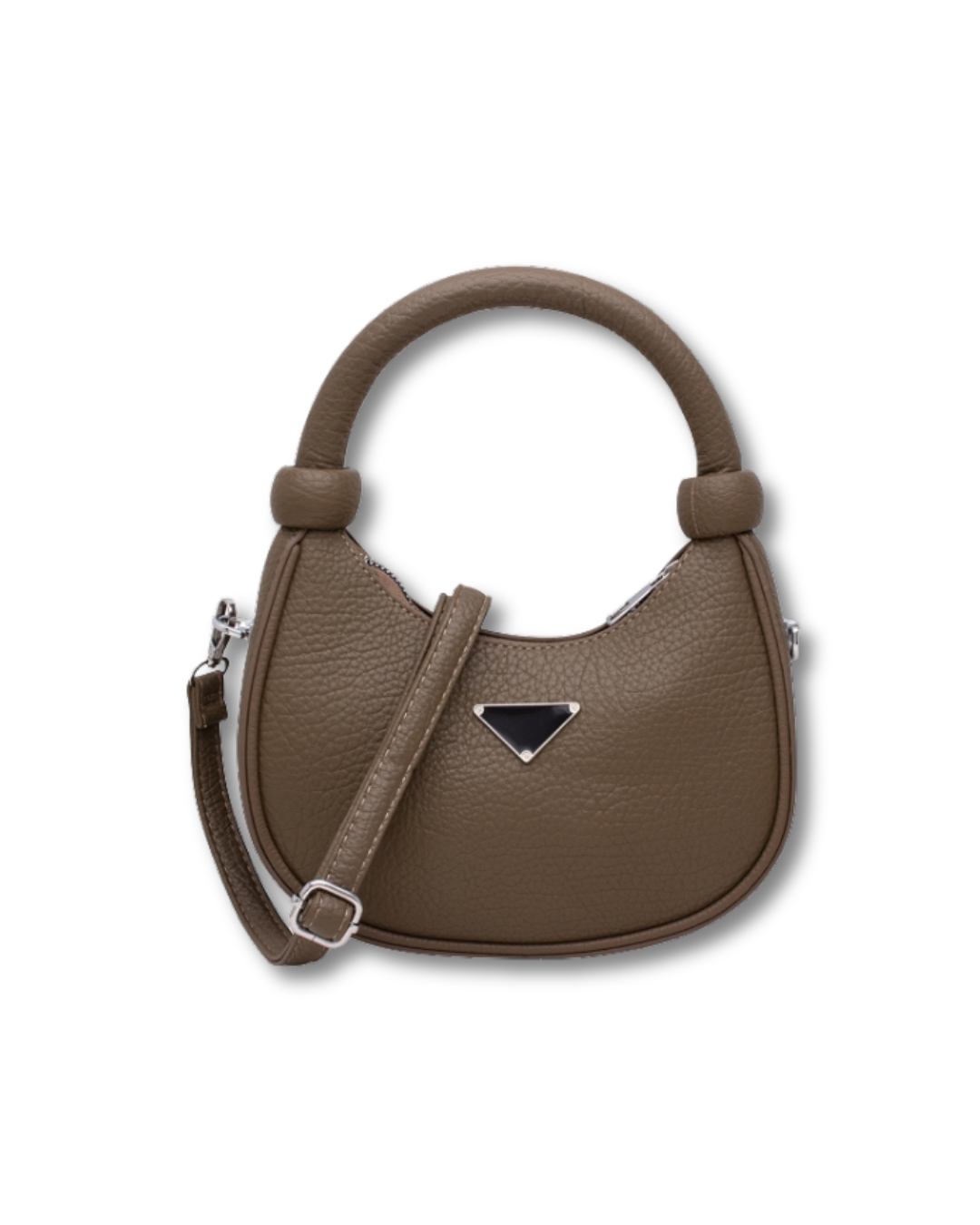 TEXTURED CURVE SHOULDER BAG BROWN