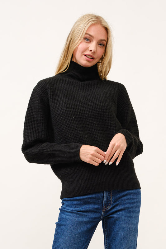 CIELO TURTLENECK WAFFLE SWEATER SW34