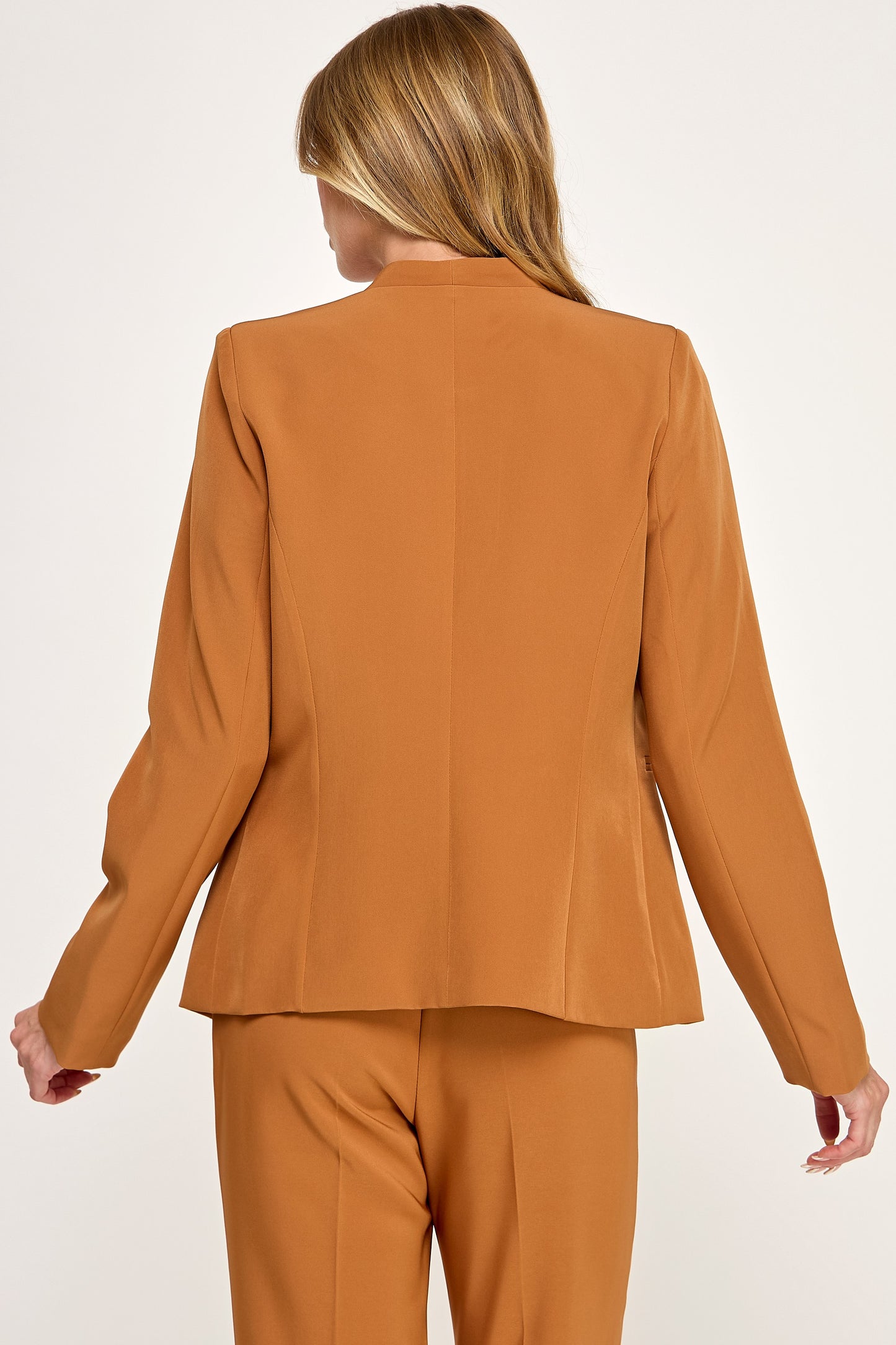 MICHEL SOLID COLLARLESS OPEN FRONT BLAZER 70788