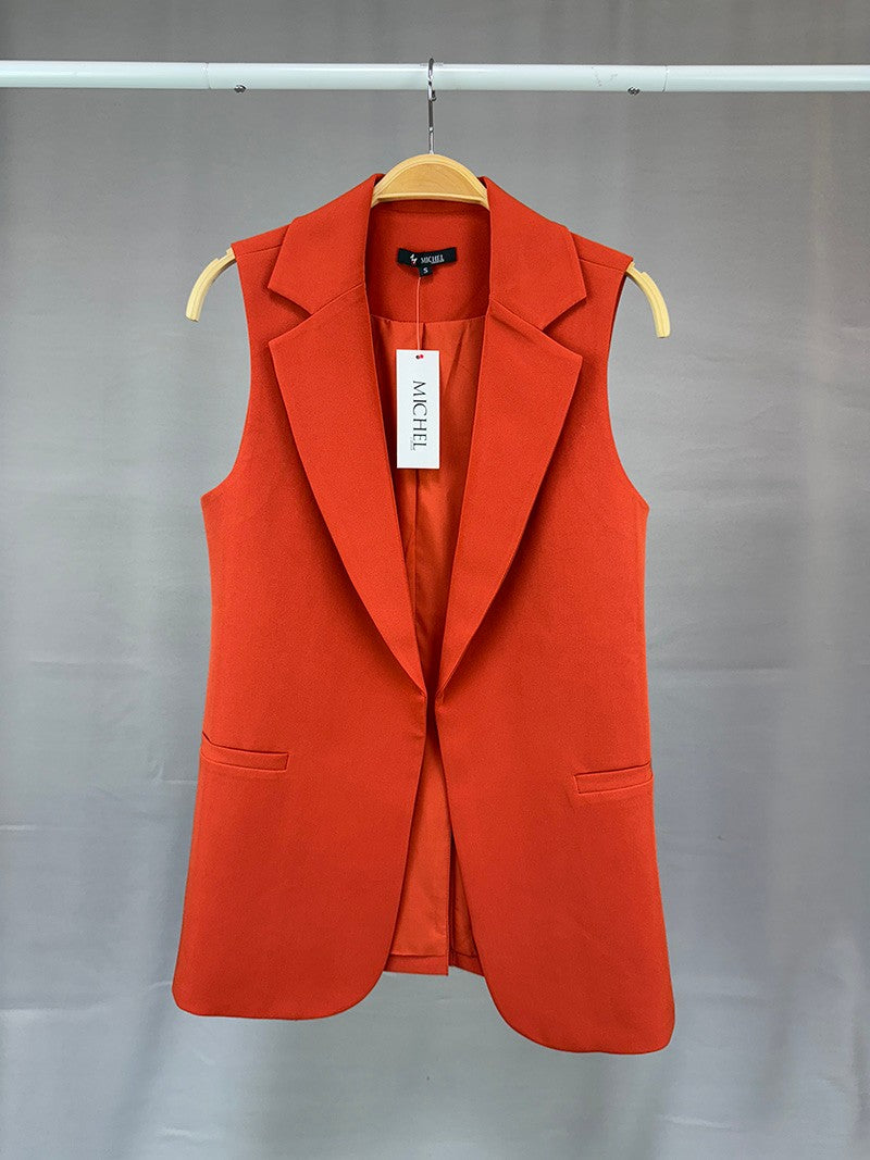 MICHEL SOLID SLEEVELESS VEST 7961