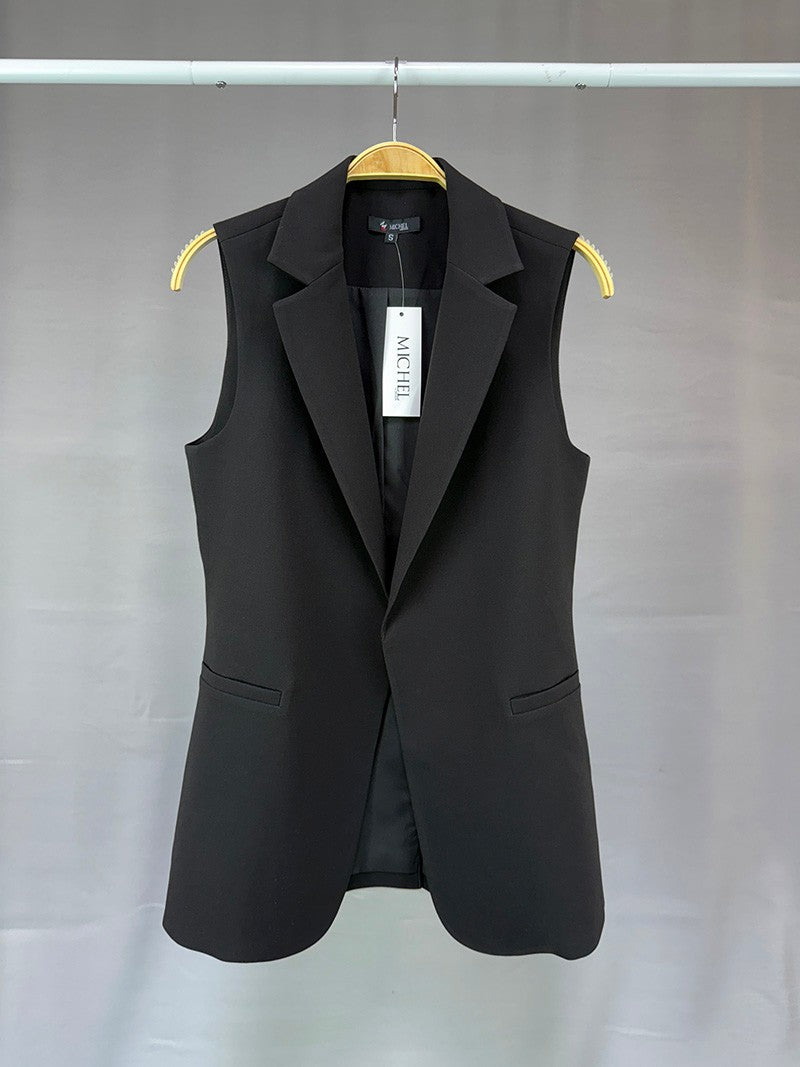 MICHEL SOLID SLEEVELESS VEST 7961