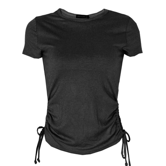 HEART & HIPS SHORT SLEEVE CREW NECK RIBBED TOP RT42891A