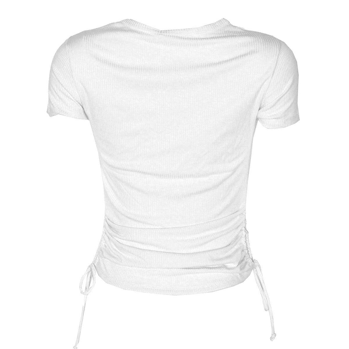 HEART & HIPS SHORT SLEEVE CREW NECK RIBBED TOP RT42891A