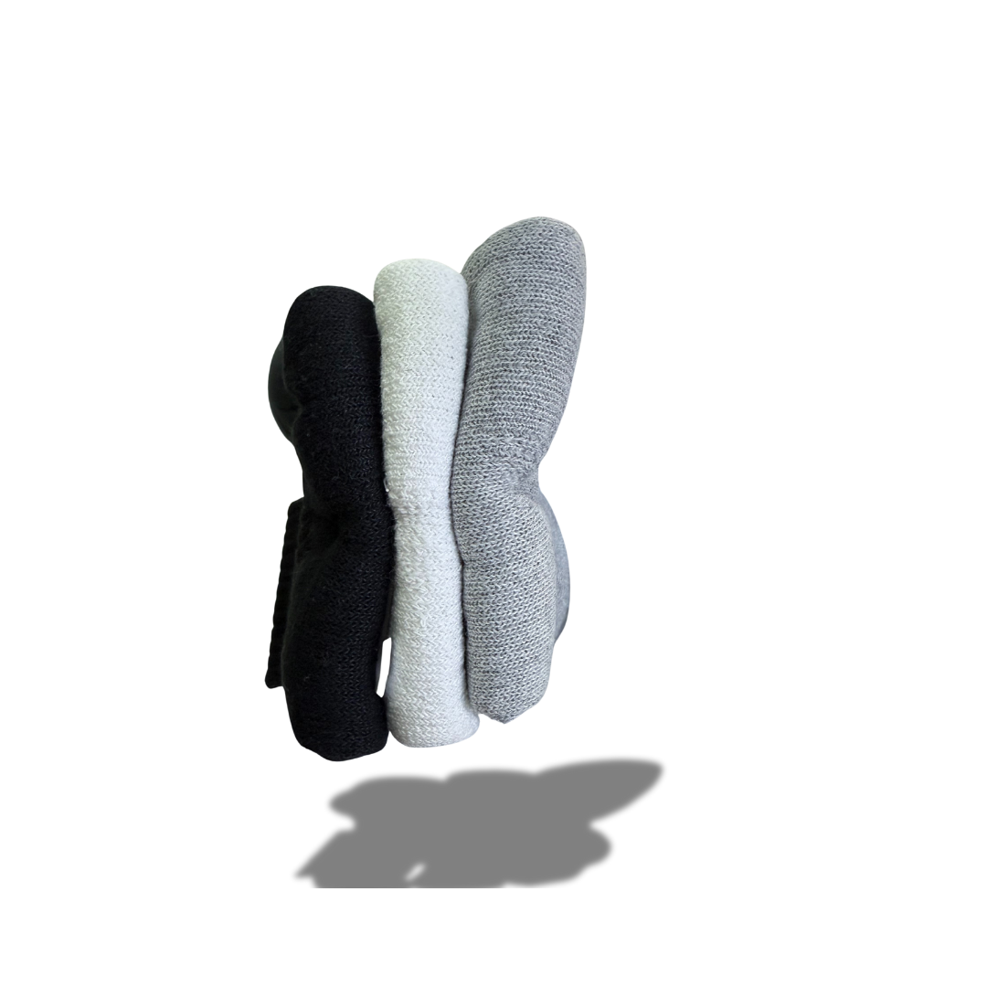 KOHANA 3 PAIRS LONG MENS ATHLETIC SPORTS WHITE SOCKS, GRAY AND BLACK SIZE 10-13