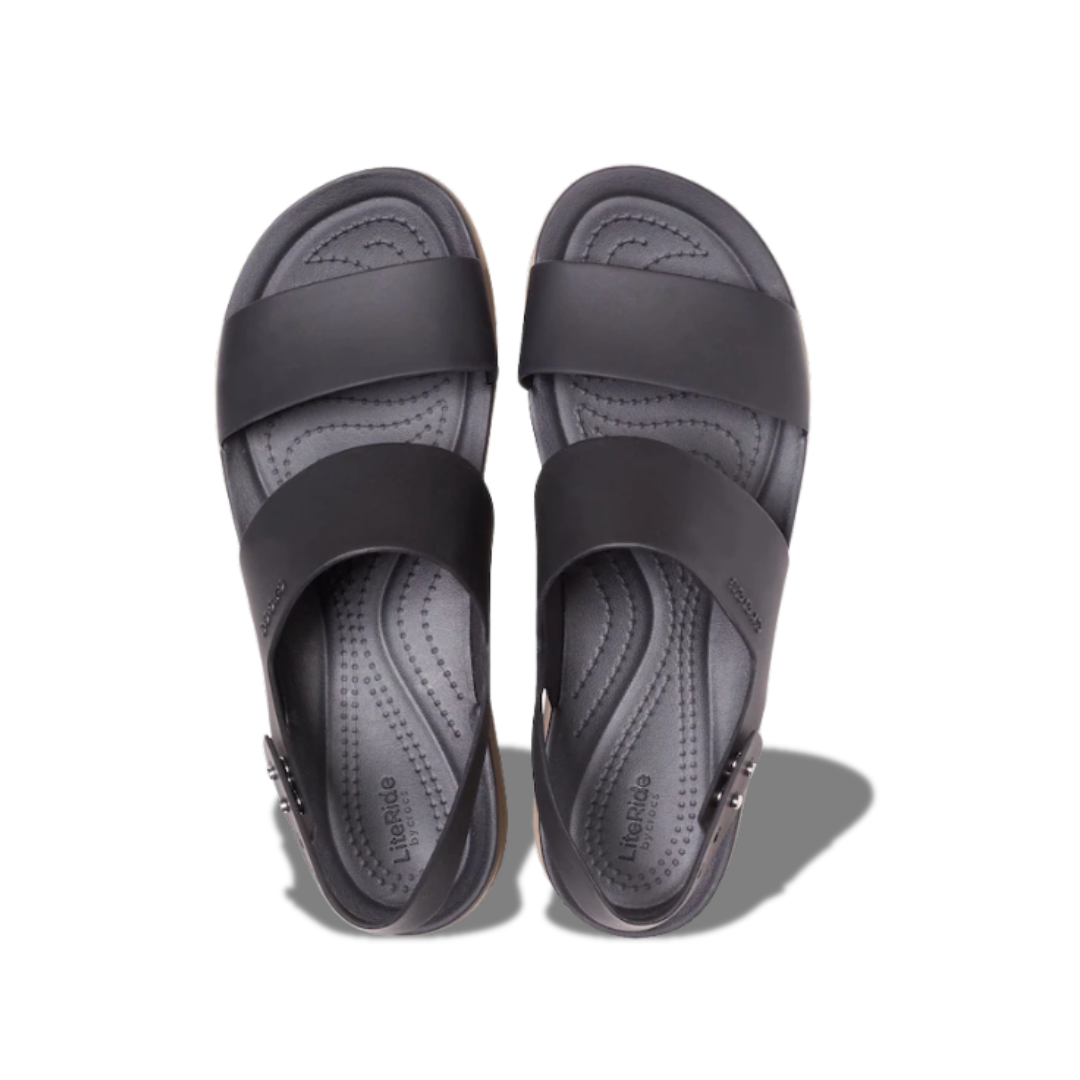 CROCS BLACK/BROWN BROOKLYN LOW WEDGE 206453-101