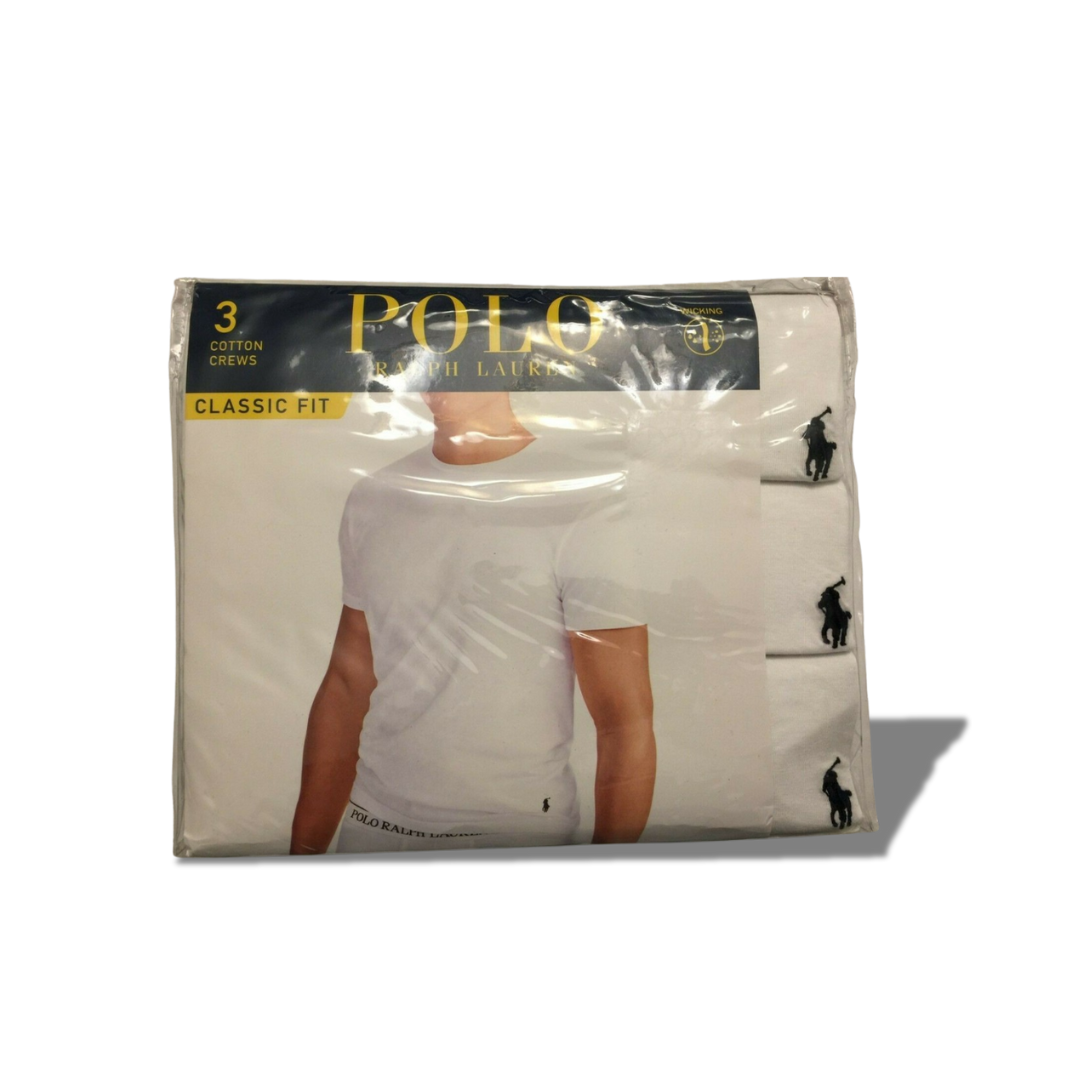 POLO RALPH LAUREN 3 COTTON V-NECK CLASSIC FIT WHITE