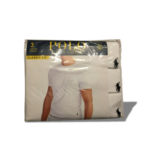 POLO RALPH LAUREN 3 COTTON V-NECK CLASSIC FIT WHITE