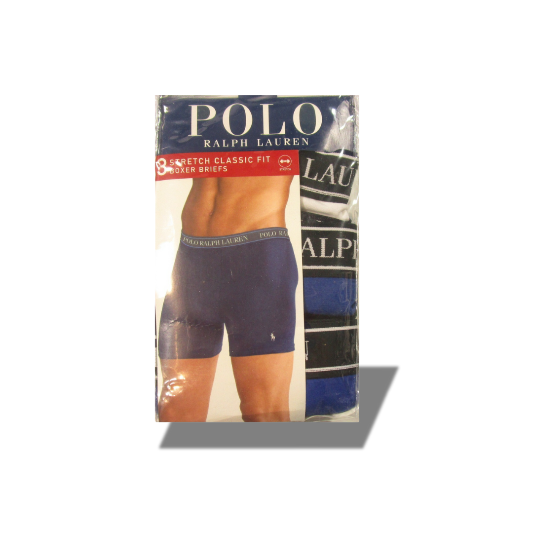POLO RALPH LAUREN 3 STRETCH CLASSIC FIT BOXER BRIEFS MIXED COLORS