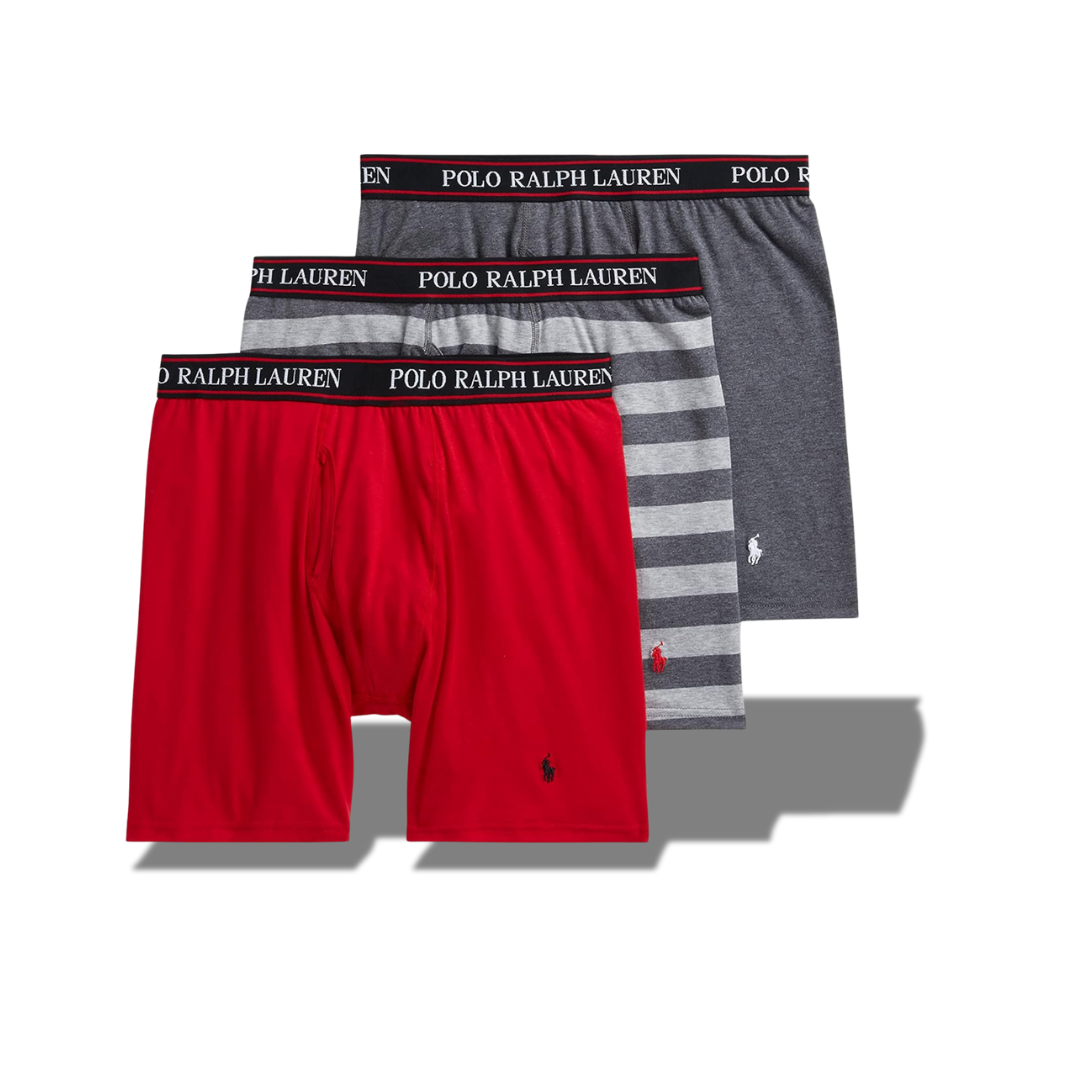 POLO RALPH LAUREN 3 STRETCH CLASSIC FIT BOXER BRIEFS MIXED COLORS