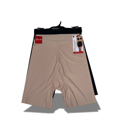 SKINNY GIRL BEIGE/BLACK SHAPING SEAMLESS SLIP SHORTS