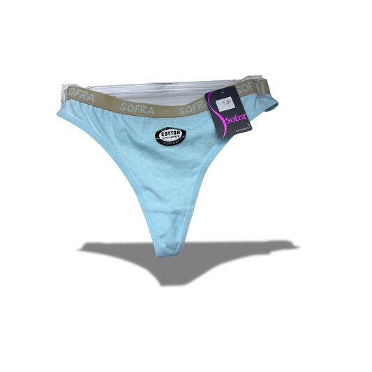 SOFRA UNDERWEAR THONG BROWN/BLUE FOR WOMEN