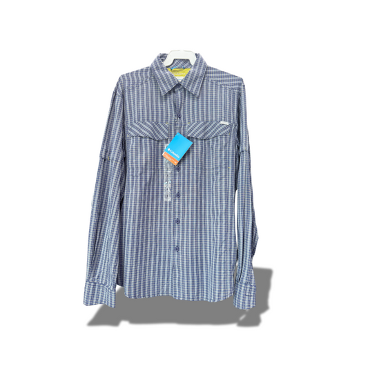 COLUMBIA MEN'S SILVER RIDGE PLAID LONG SLEEVE SHIRT AM7441-432