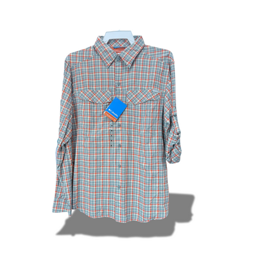 COLUMBIA MEN'S SILVER RIDGE PLAID LONG SLEEVE SHIRT AM7441-806