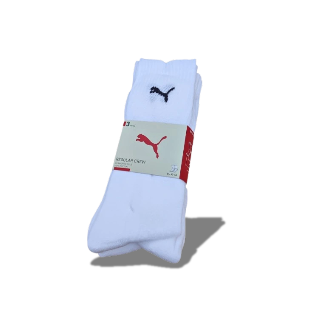 PUMA SPORT 3-PACK MEN'S HIGH COTTON SOCKS 43/46 WHITE