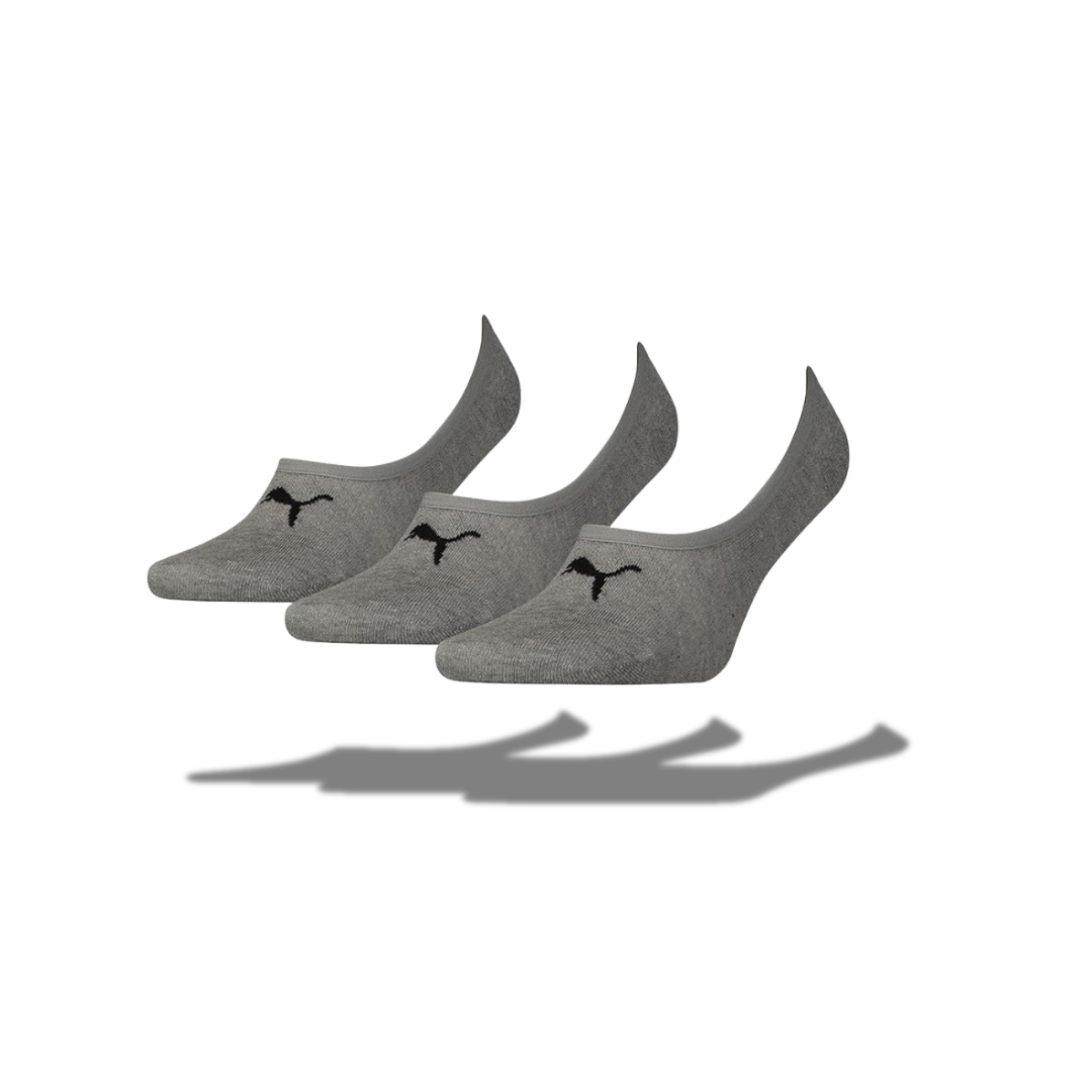 PUMA FOOTIE MEN'S SOCKS 43-46 3 PAIRS GRAY