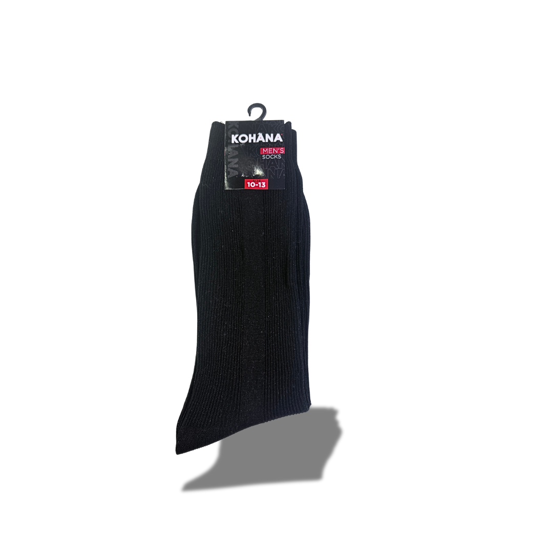 KOHANA MEN'S SOCKS BLACK SIZE 10-13