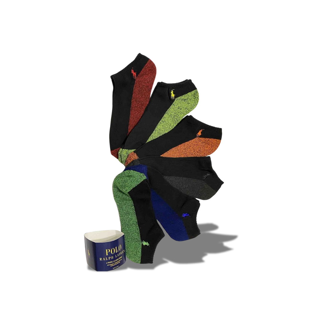 POLO RALPH LAUREN CLASSIC SPORT 6-PAIR MEN'S LOW-CUT SOCKS ASSORTED