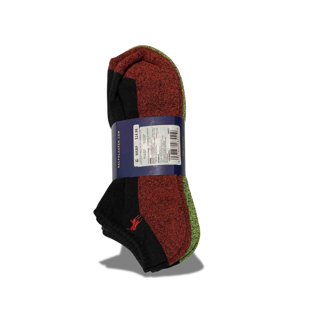 POLO RALPH LAUREN CLASSIC SPORT 6-PAIR MEN'S LOW-CUT SOCKS ASSORTED