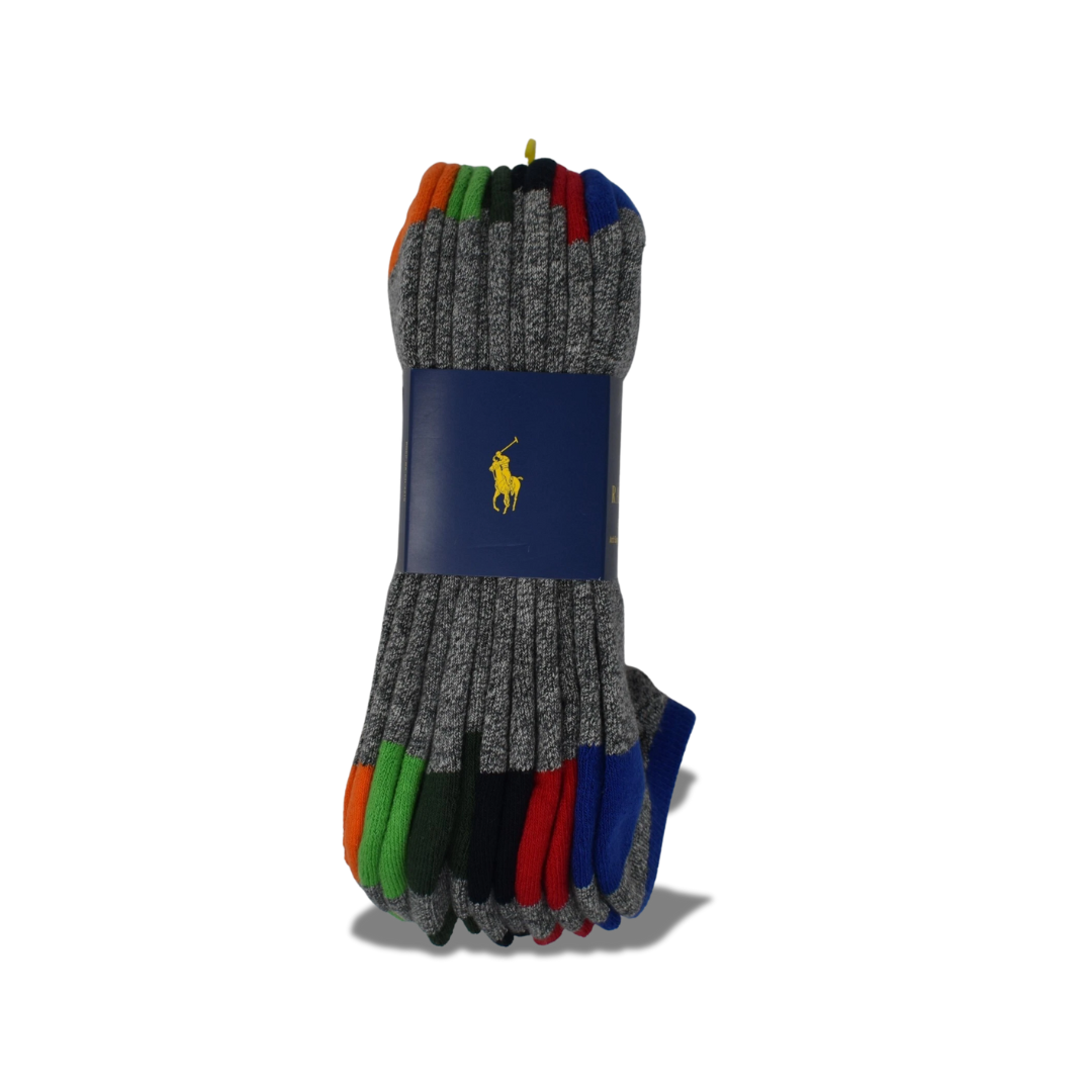 POLO RALPH LAUREN TECHINICAL SPORT 6 PAIR MEN'S LOW-CUT SOCKS ASSORTED