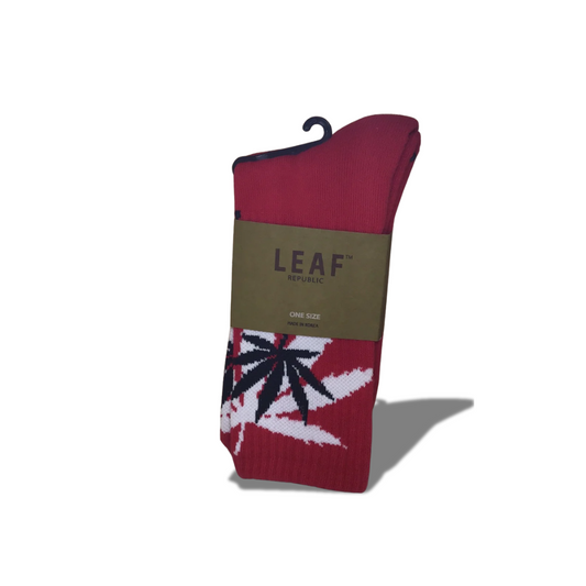 LEAF REPUBLIC LONG SOCKS RED