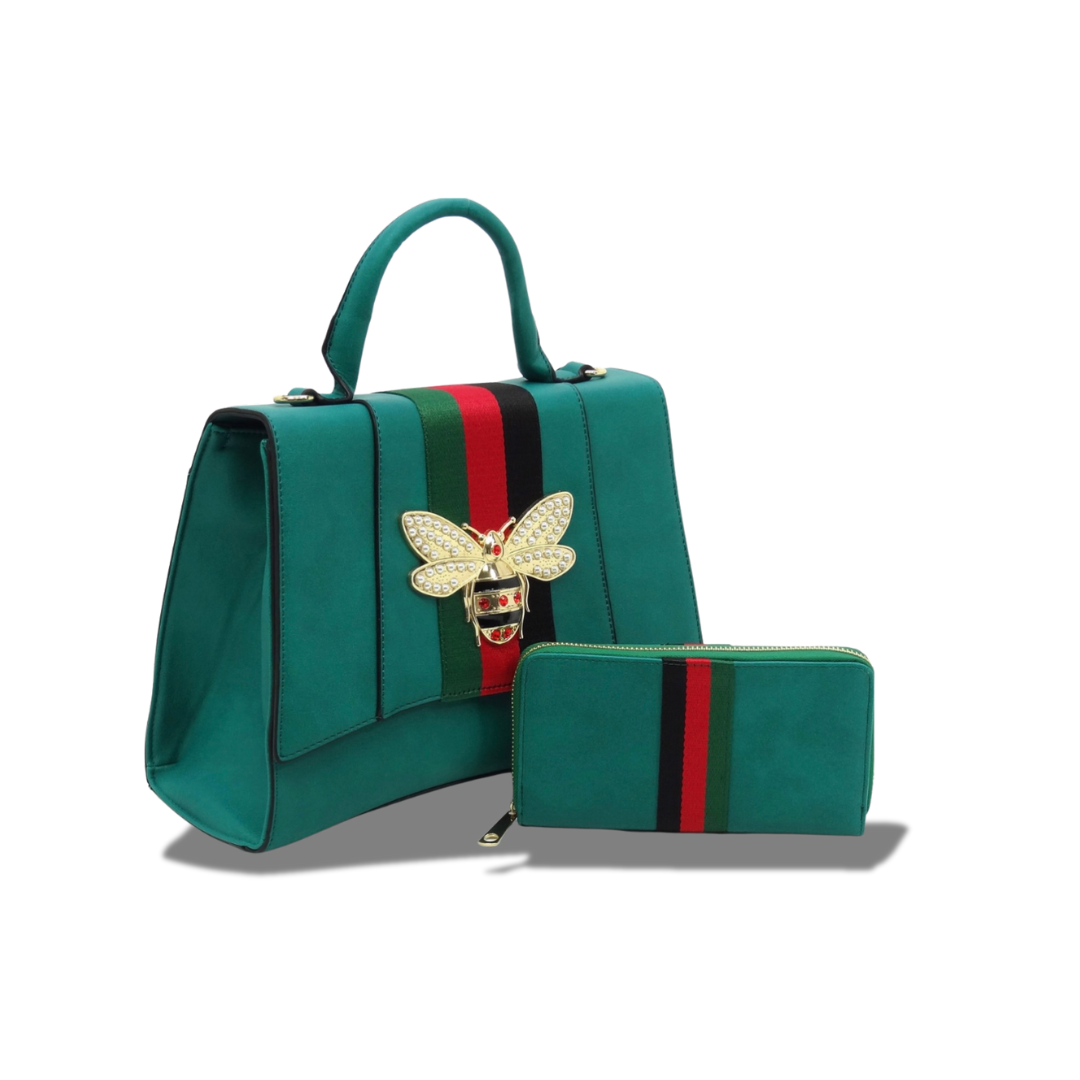 SOULFINA COLLECTION HGSF0111W GREEN SATCHEL BAG