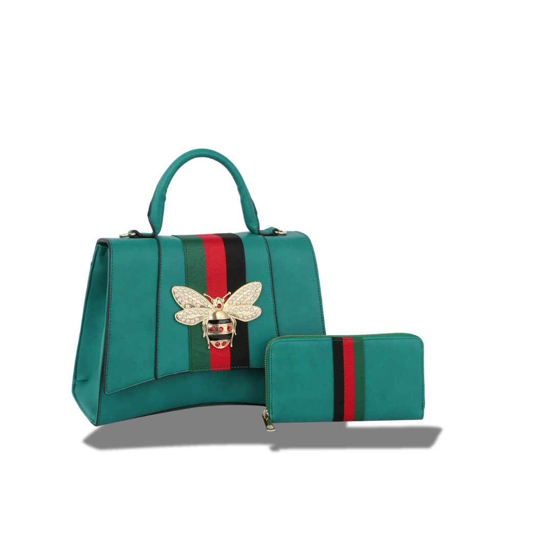 SOULFINA COLLECTION HGSF0111W GREEN SATCHEL BAG