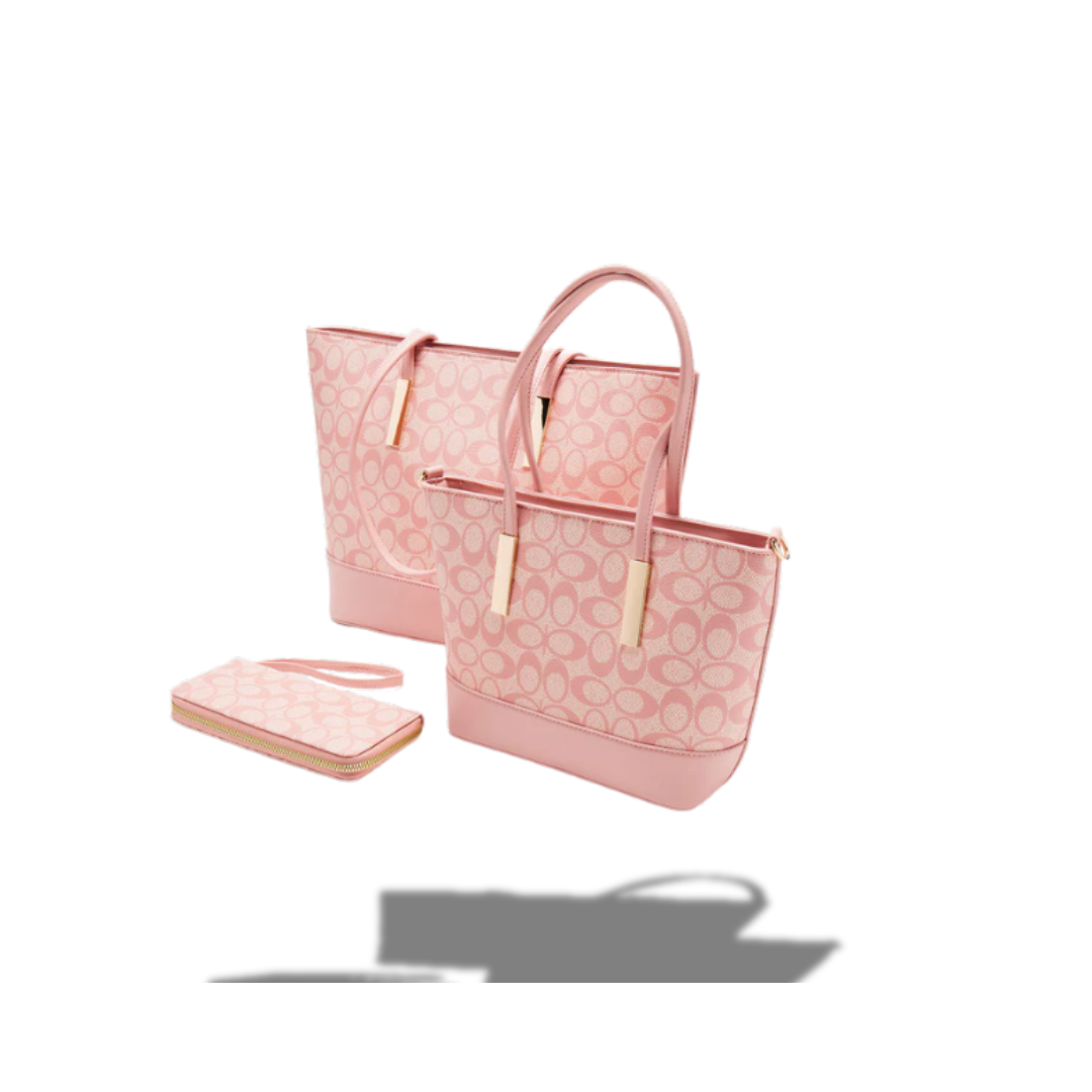 CLASSIC FASHION BAG DP-8557S PINK EMBOSSED TOTE BAG
