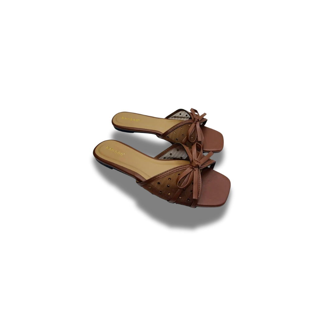 BAMBOO MESH SLIDE BROWN
