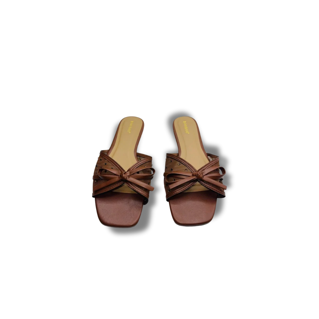 BAMBOO MESH SLIDE BROWN