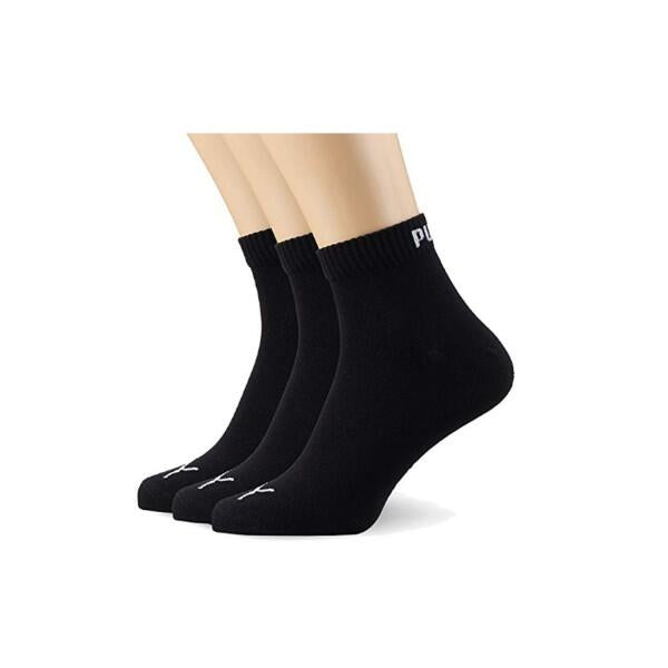 PUMA BLACK SNEAKER CUSHIONED SOLE ARCH SUPPORT SOCKS 3 PAIRS