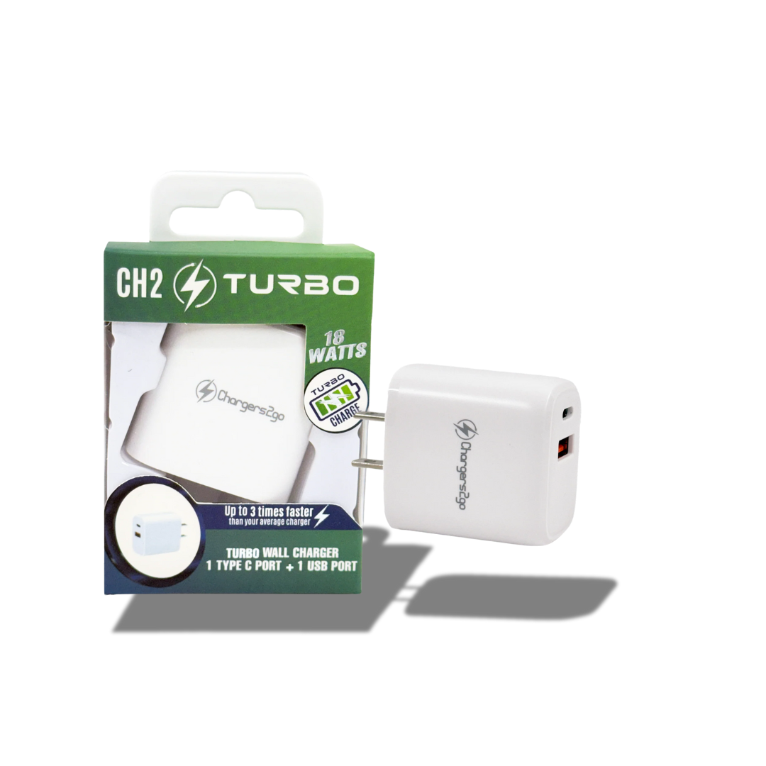 CH2 TURBO DUAL TYPE C-USB WALL CHARGER