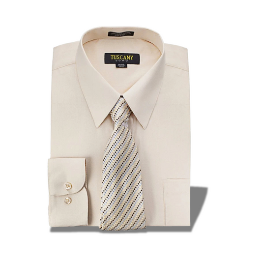TUSCANY UOMO NUDE MEN'S DRESS WITH TIE LONGSLEEVE