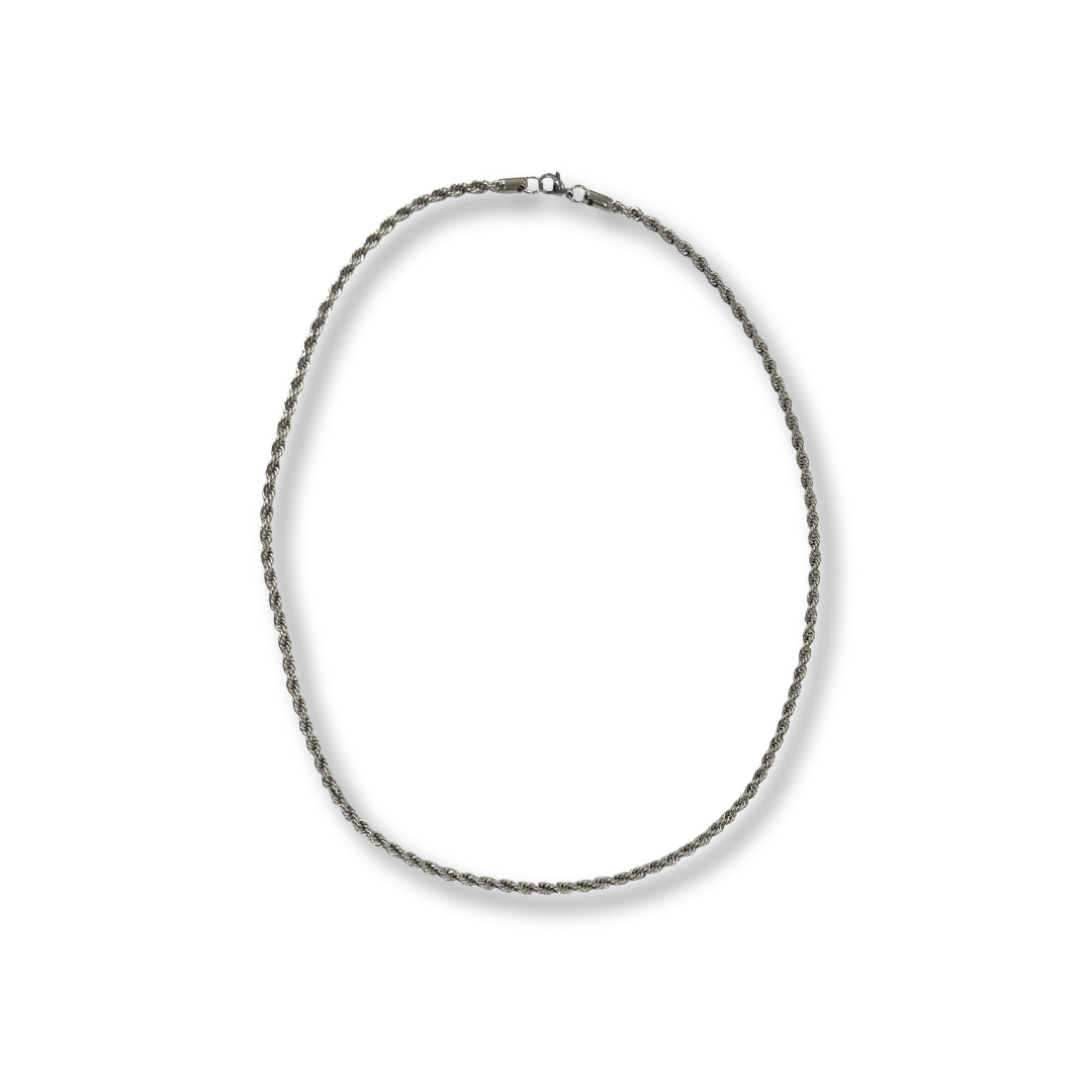 GOSTEEL SILVER STAINLESS STEEL ROPE CHAIN 26'' C01203204