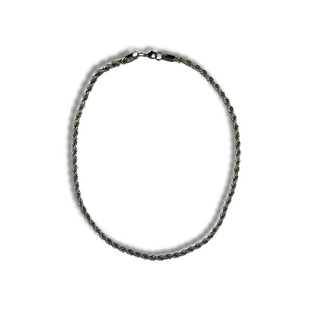 GOSTEEL SILVER STAINLESS STEEL 6MM ROPE CHAIN 24' C0124024