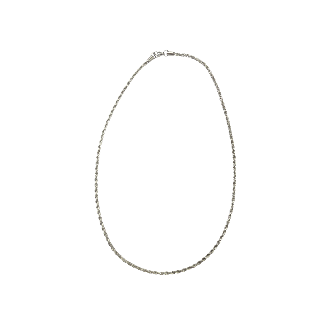 GOSTEEL SILVER STAINLESS STEEL 3MM ROPE 22' CHAIN C0120033