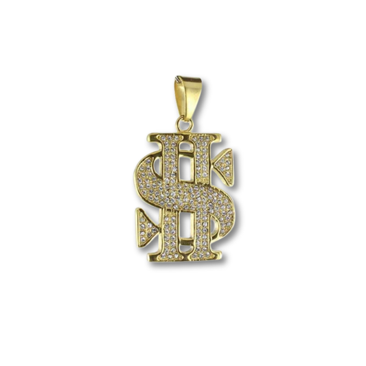 DOLLAR SIGN GOLD PENDANT 36D15
