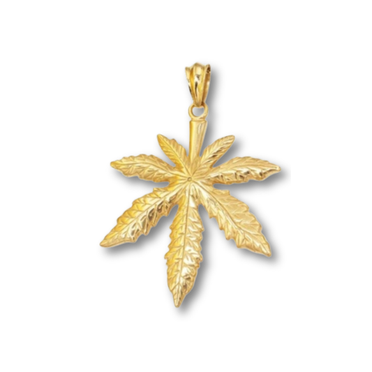 LARGE WEED GOLD PENDANT 4013135